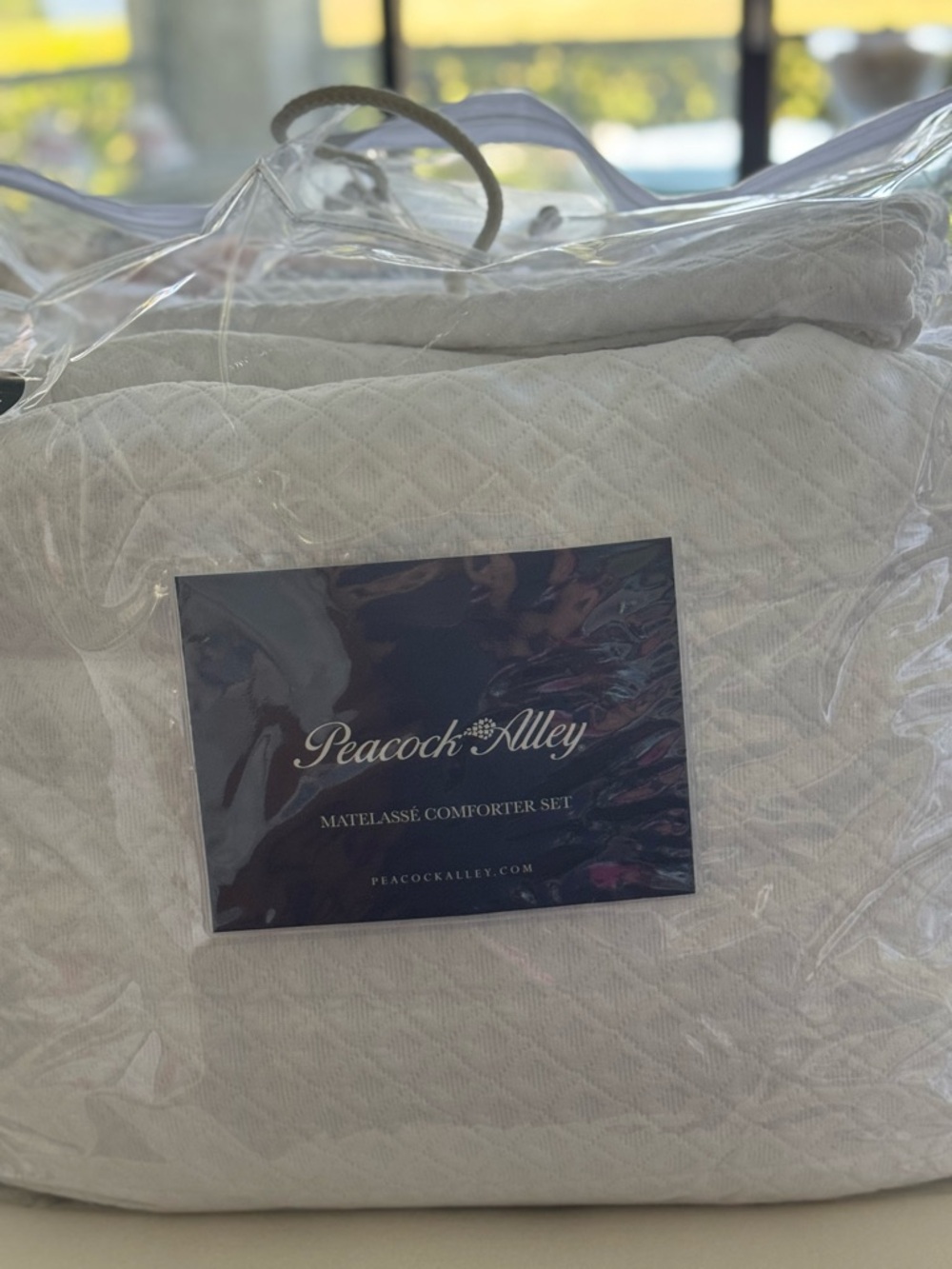 Peacock Alley White Matelassé Comforter Set - Quilted Texture